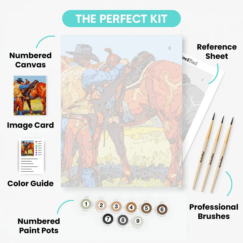 Cowboy's Morning Ritual - Paint by Numbers Kit