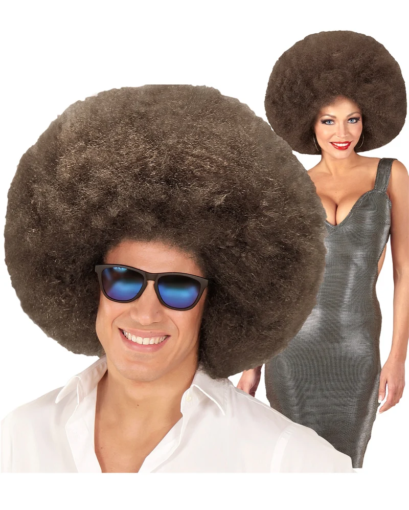 XL Afro Perücke Braun