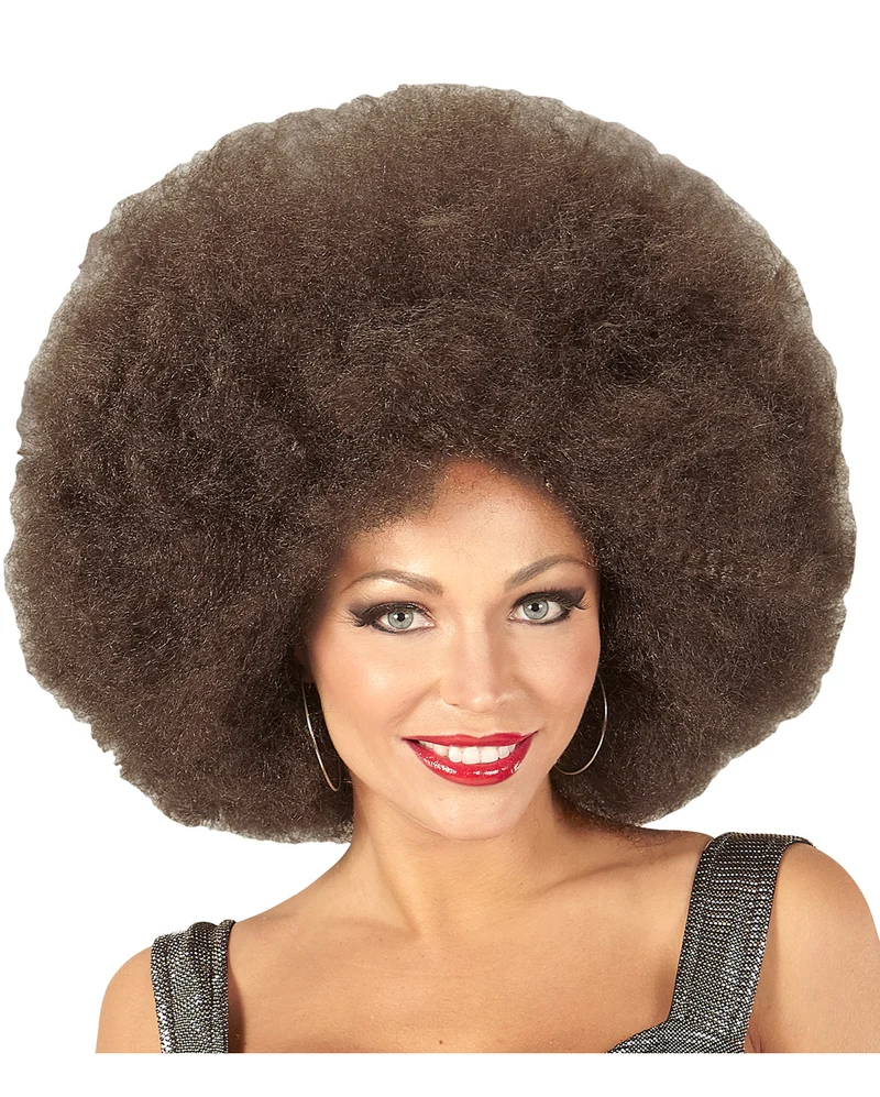 XL Afro Perücke Braun
