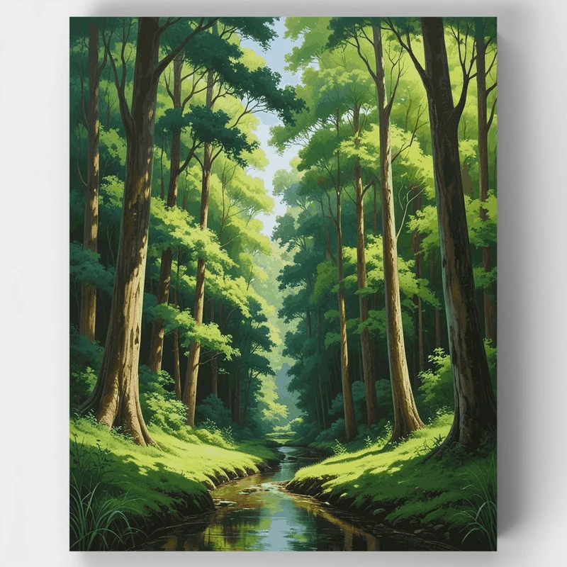 Serene Forest Creek Pathway - Paint by Numbers Kit
