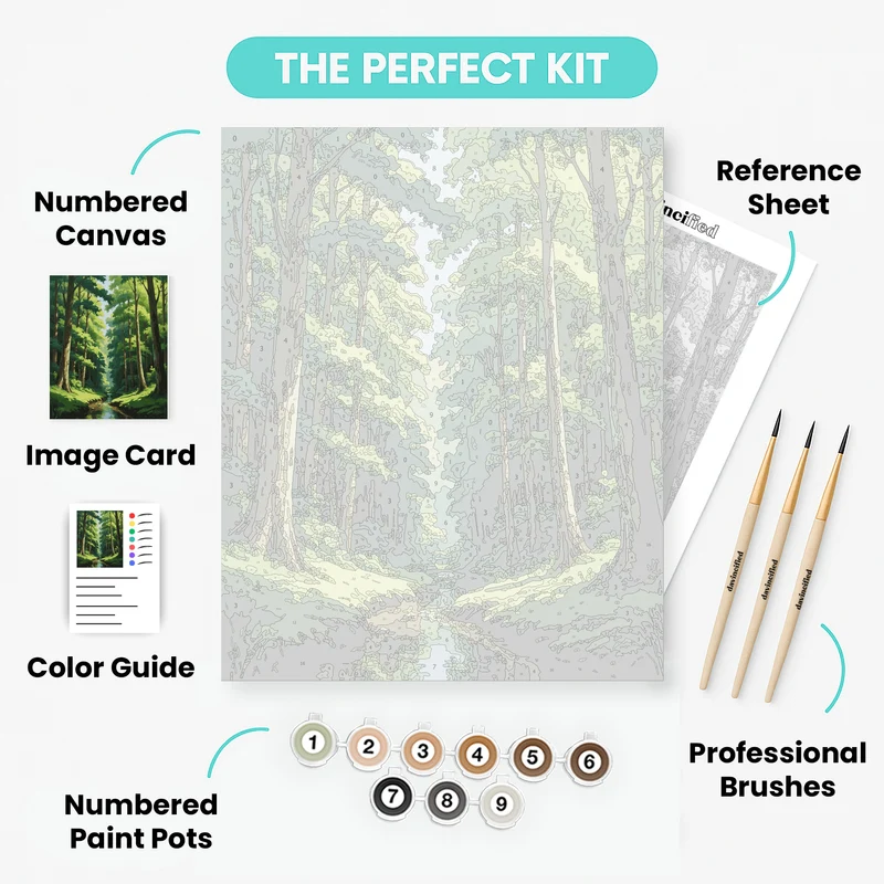 Serene Forest Creek Pathway - Paint by Numbers Kit