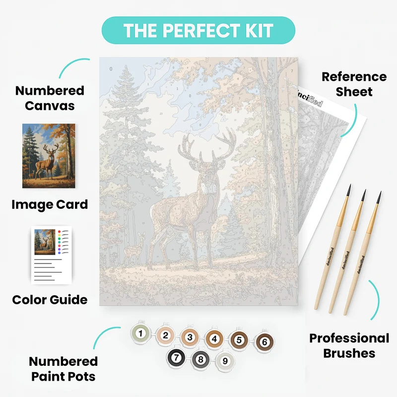 Majestic Stag in Autumn Forest - Paint by Numbers Kit