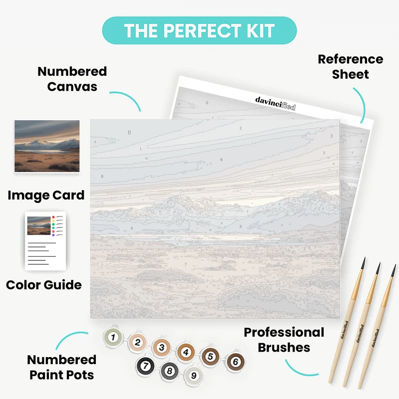 Patagonian Wilderness Landscape - Paint by Numbers Kit