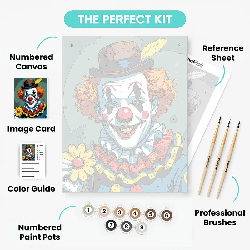 Vintage Clown with Flower - Paint by Numbers Kit