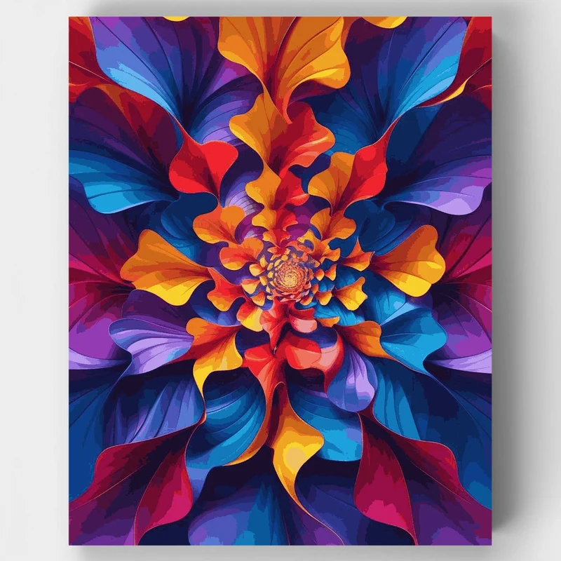 Vibrant Mandala Flower Spiral - Paint by Numbers Kit