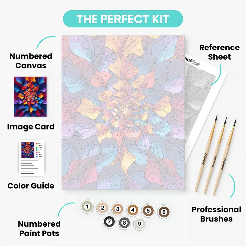Vibrant Mandala Flower Spiral - Paint by Numbers Kit
