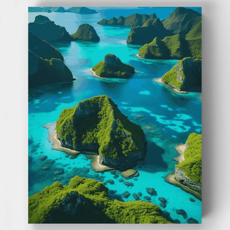 Tropical Paradise Islands - Paint by Numbers Kit
