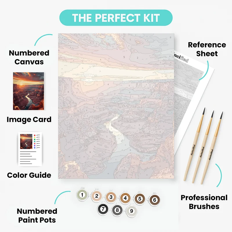 Grand Canyon River Sunset - Paint by Numbers Kit