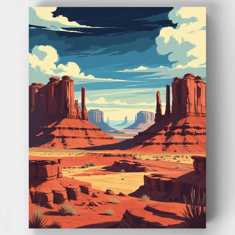Monument Valley Desert Landscape - Paint by Numbers Kit