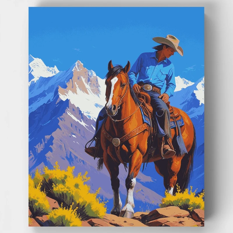 Mountain Cowboy - Paint by Numbers Kit