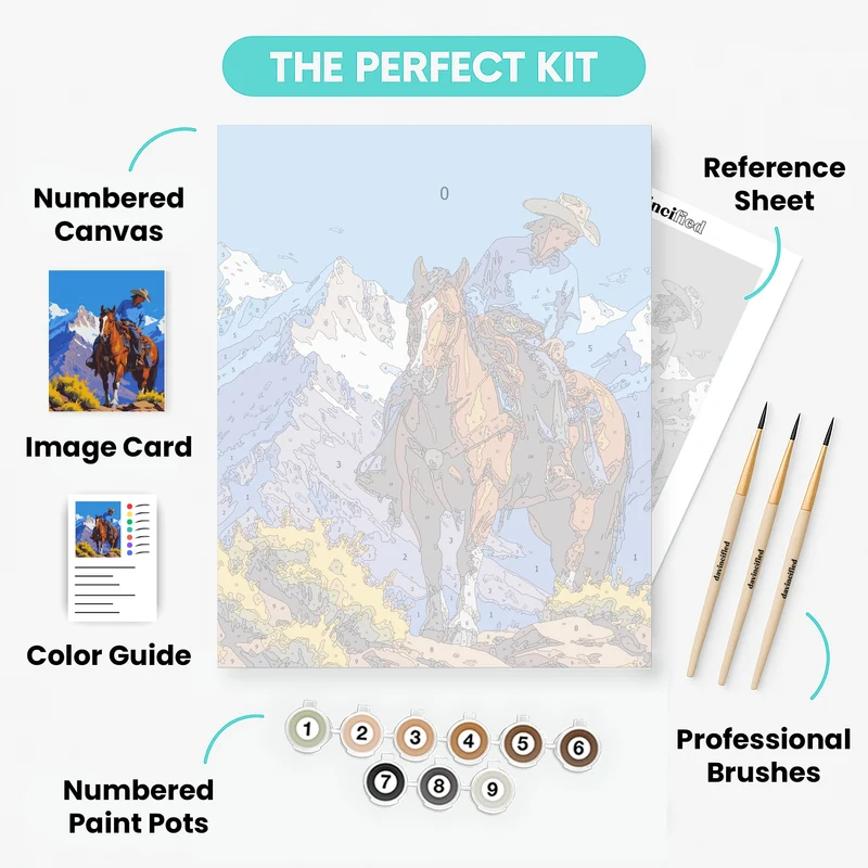 Mountain Cowboy - Paint by Numbers Kit