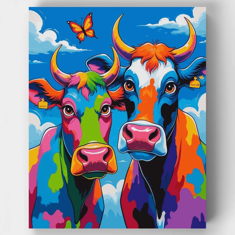 Colorful Cows - Paint by Numbers Kit