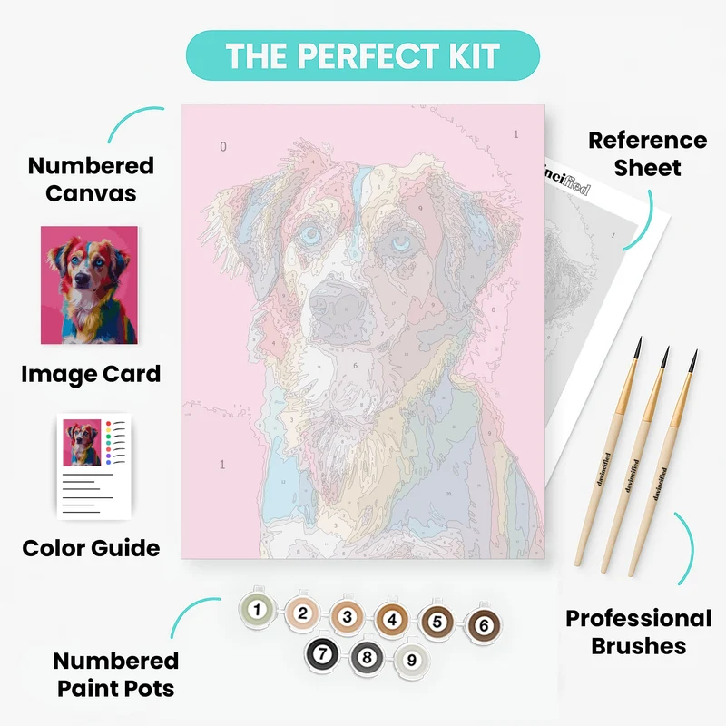 Colorful Dog Portrait - Paint by Numbers Kit