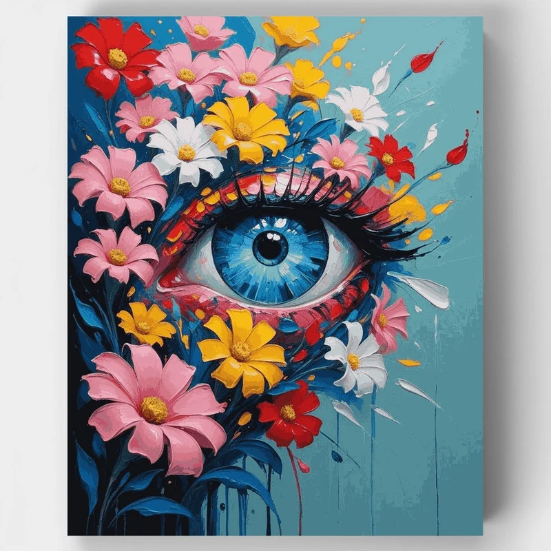 Floral Eye Surreal Art - Paint by Numbers Kit