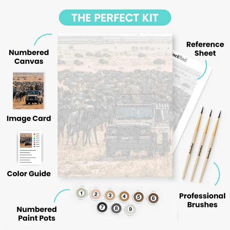 Serengeti Safari Adventure - Paint by Numbers Kit