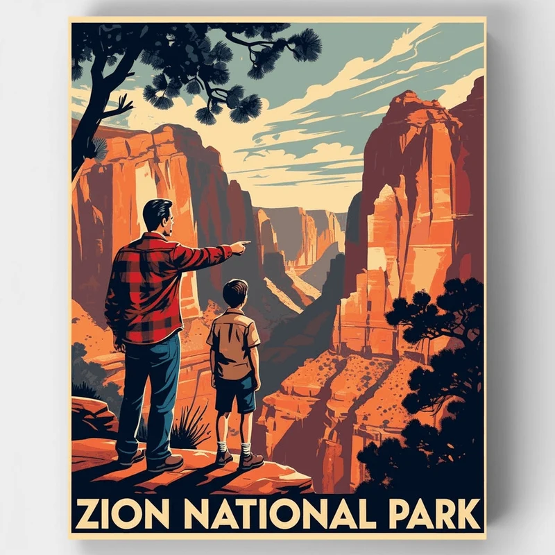 Father and Son Desert Canyon Adventure - Paint by Numbers Kit