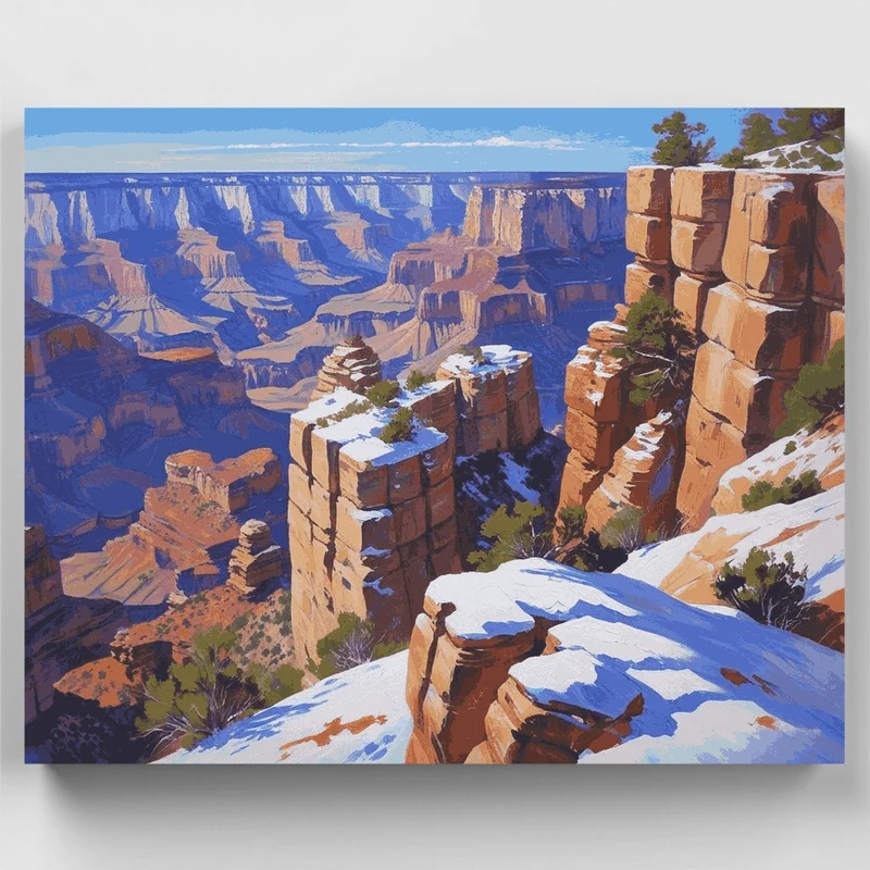 Grand Canyon Winter Vista - Paint by Numbers Kit