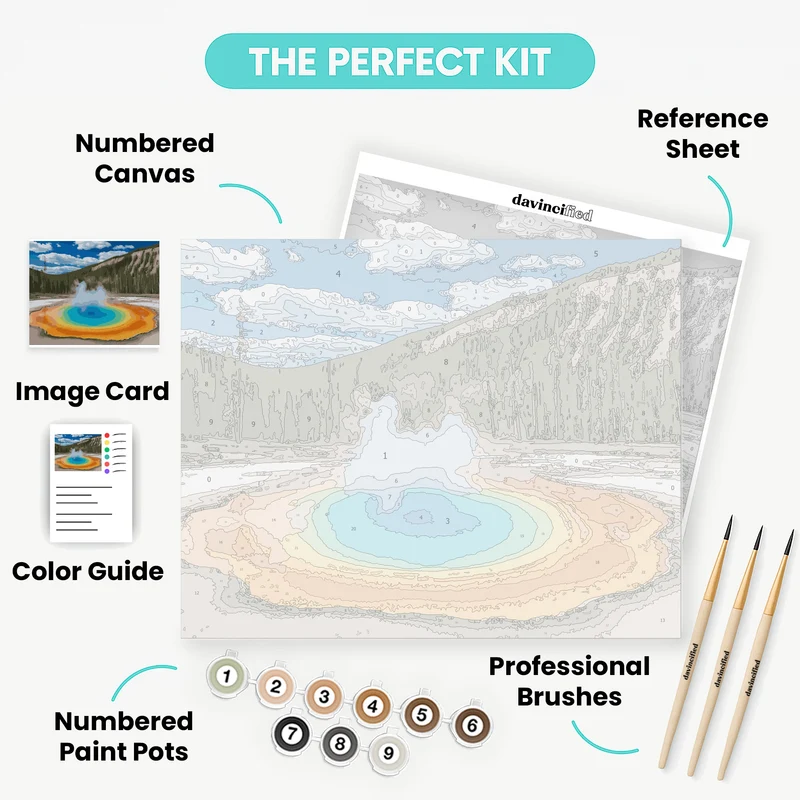 Yellowstone Grand Prismatic Thermal Pool - Paint by Numbers Kit