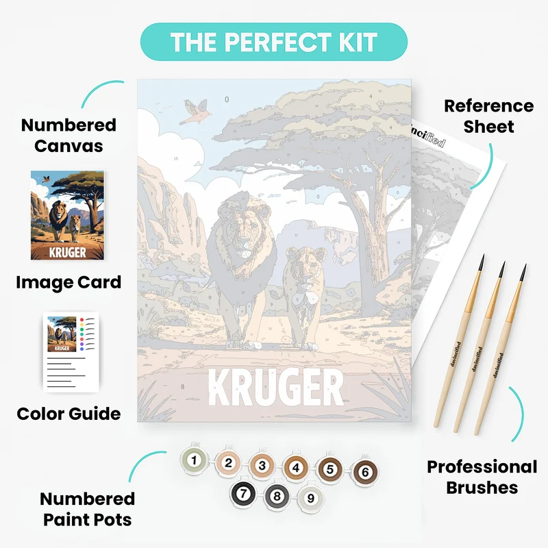 Kruger National Park Lions - Paint by Numbers Kit