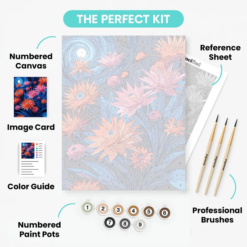 Cosmic Night Blooms - Paint by Numbers Kit