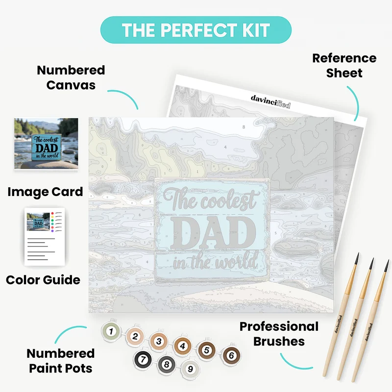 The Coolest Dad in the World - Paint by Numbers Kit
