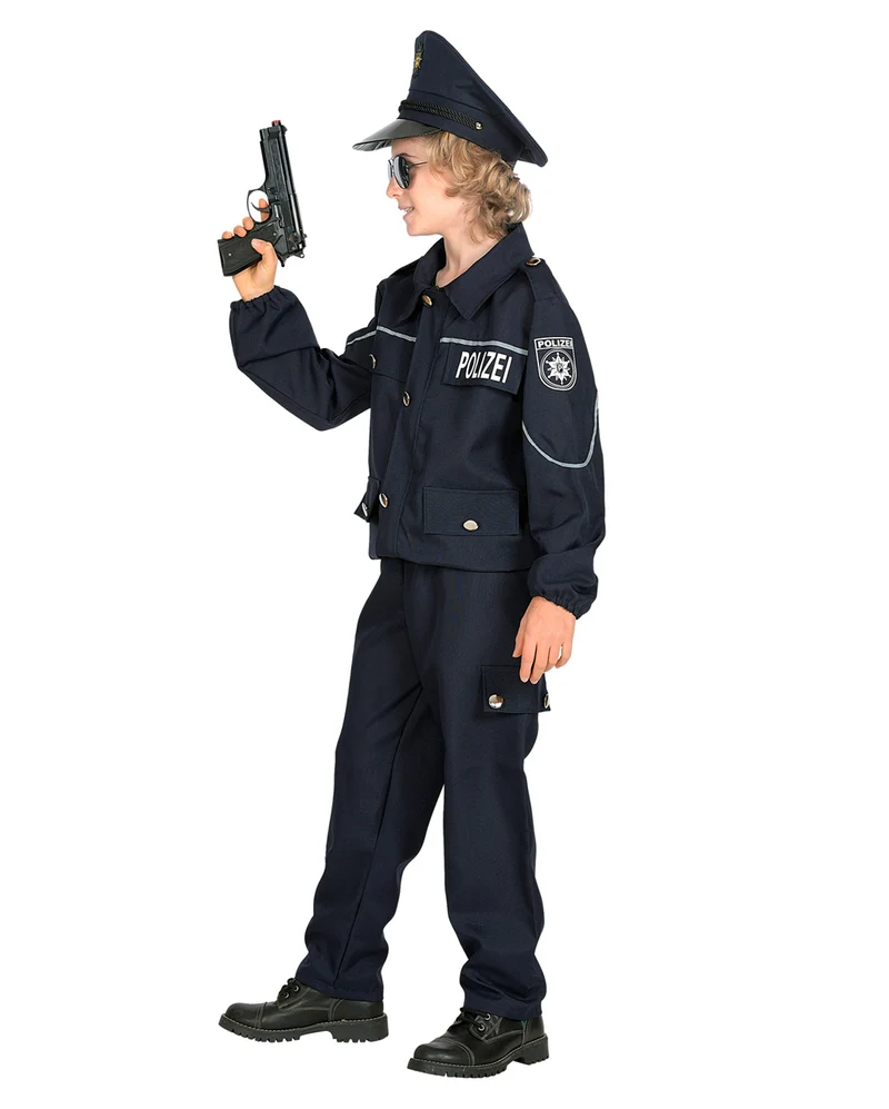 Polizisten Kostüm Blau für Kinder