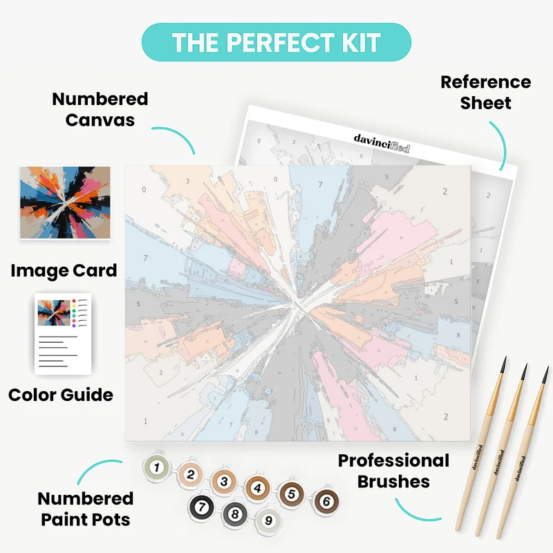 Explosive Abstract Starburst - Paint by Numbers Kit