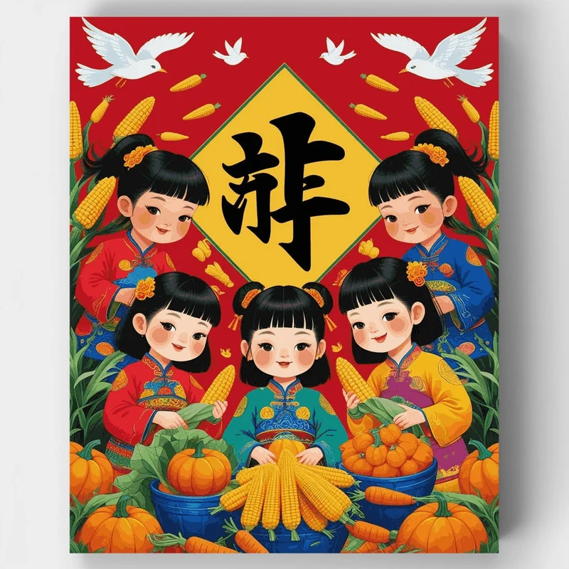 Chinese New Year Children's Harvest Celebration - Paint by Numbers Kit