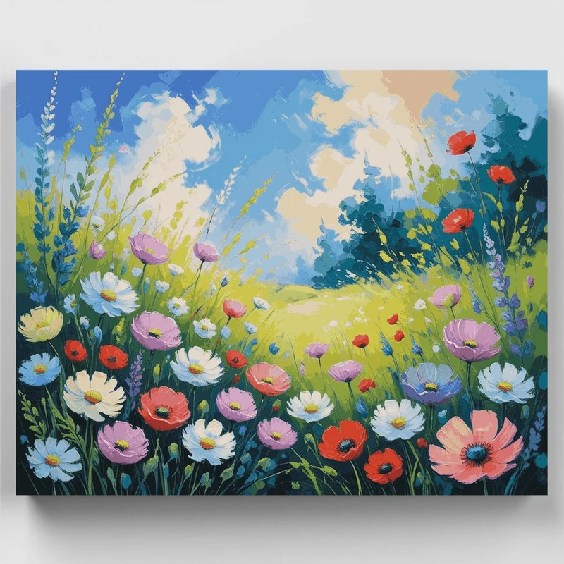 Vibrant Wildflower Field - Paint by Numbers Kit