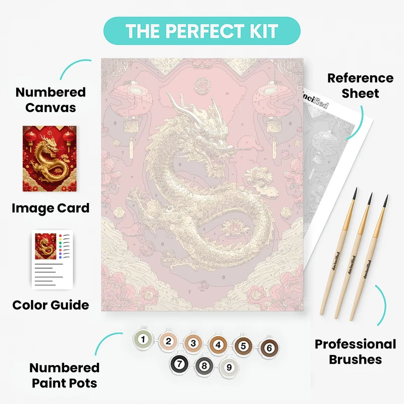 Golden Dragon Chinese New Year Celebration - Paint by Numbers Kit