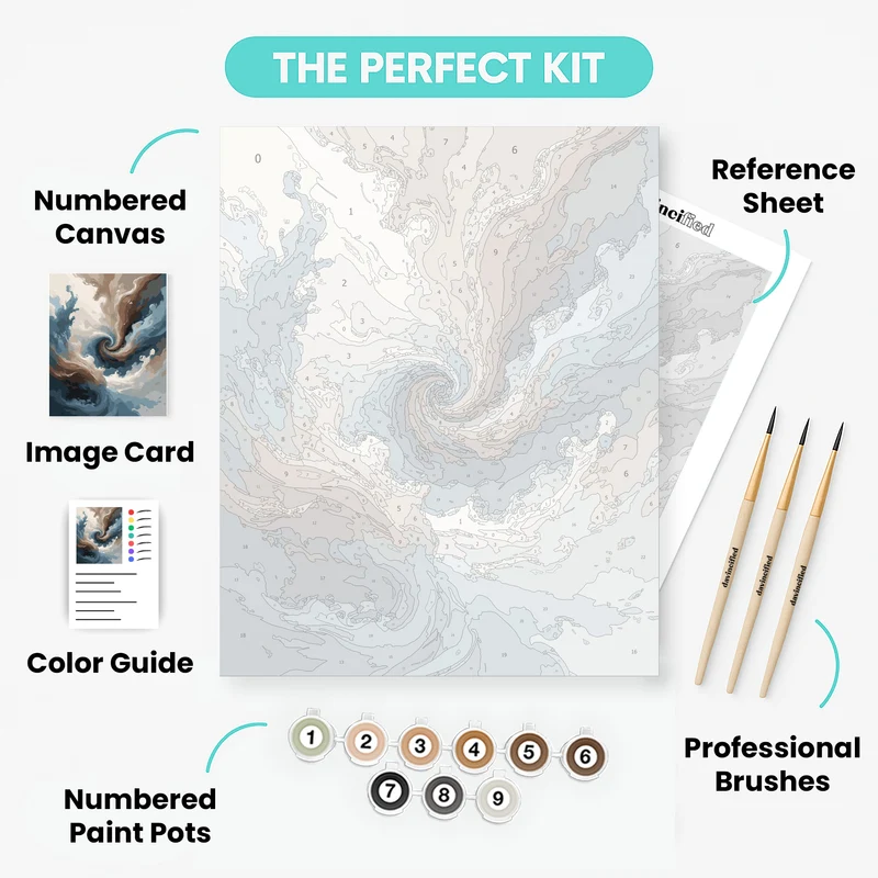 Swirling Storm Abstract Art - Paint by Numbers Kit