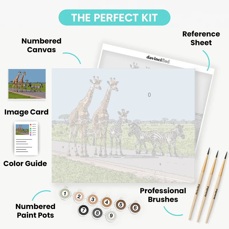 African Safari Wildlife Crossing - Paint by Numbers Kit