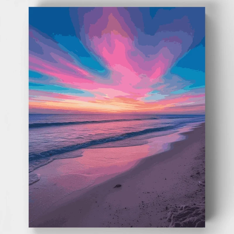 Vibrant Beach Sunset - Paint by Numbers Kit