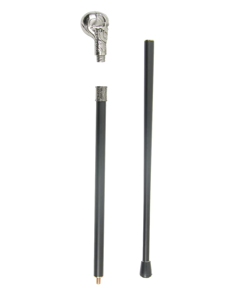Gehstock mit Schädelknauf