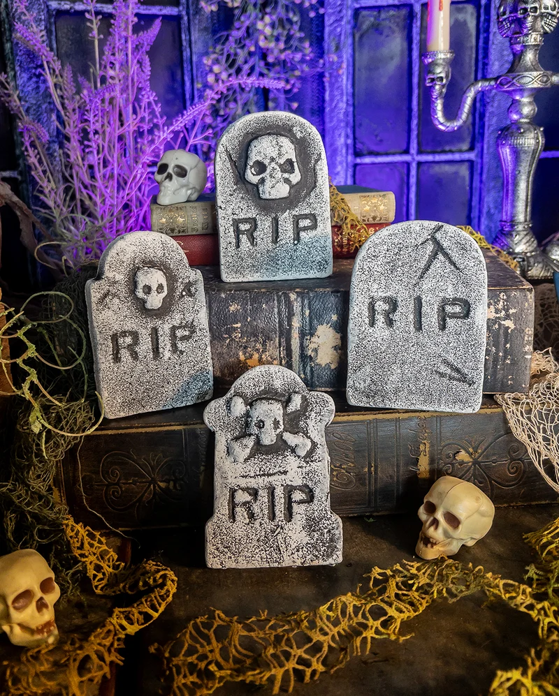 Kleine Halloween Grabsteine 4er Pack