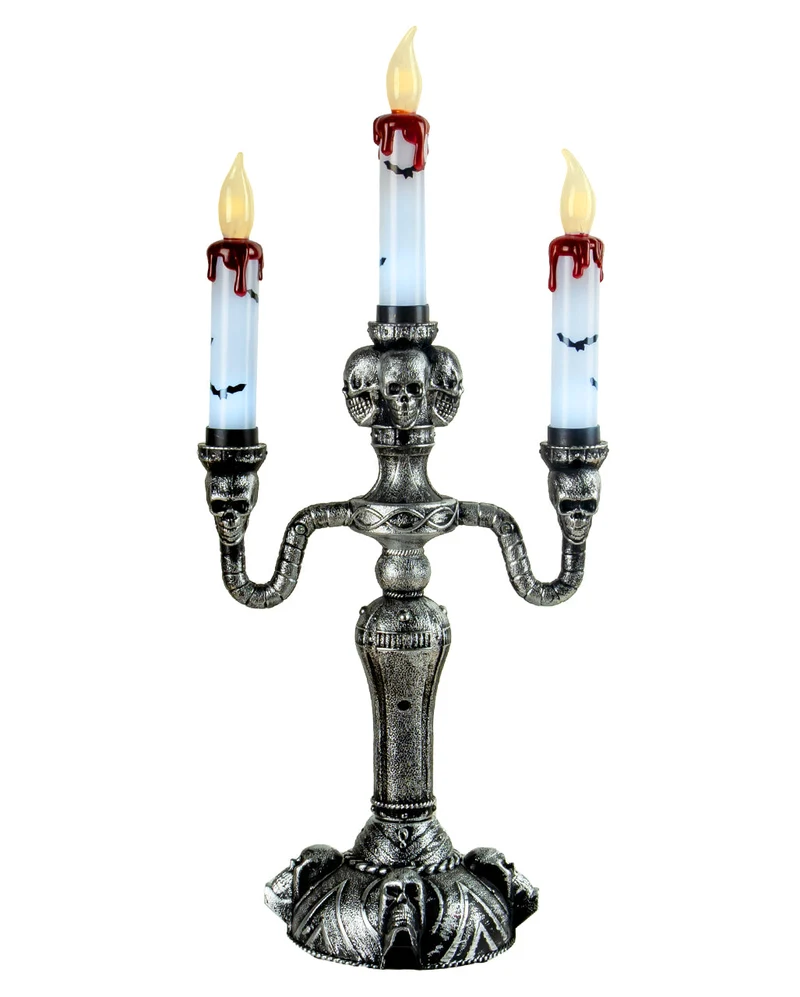 Gothic Kerzenständer mit LED Kerzen 40cm