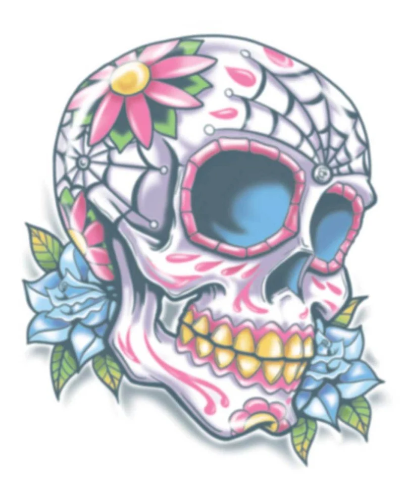 Tag der Toten Klebetattoo Sugar Skull