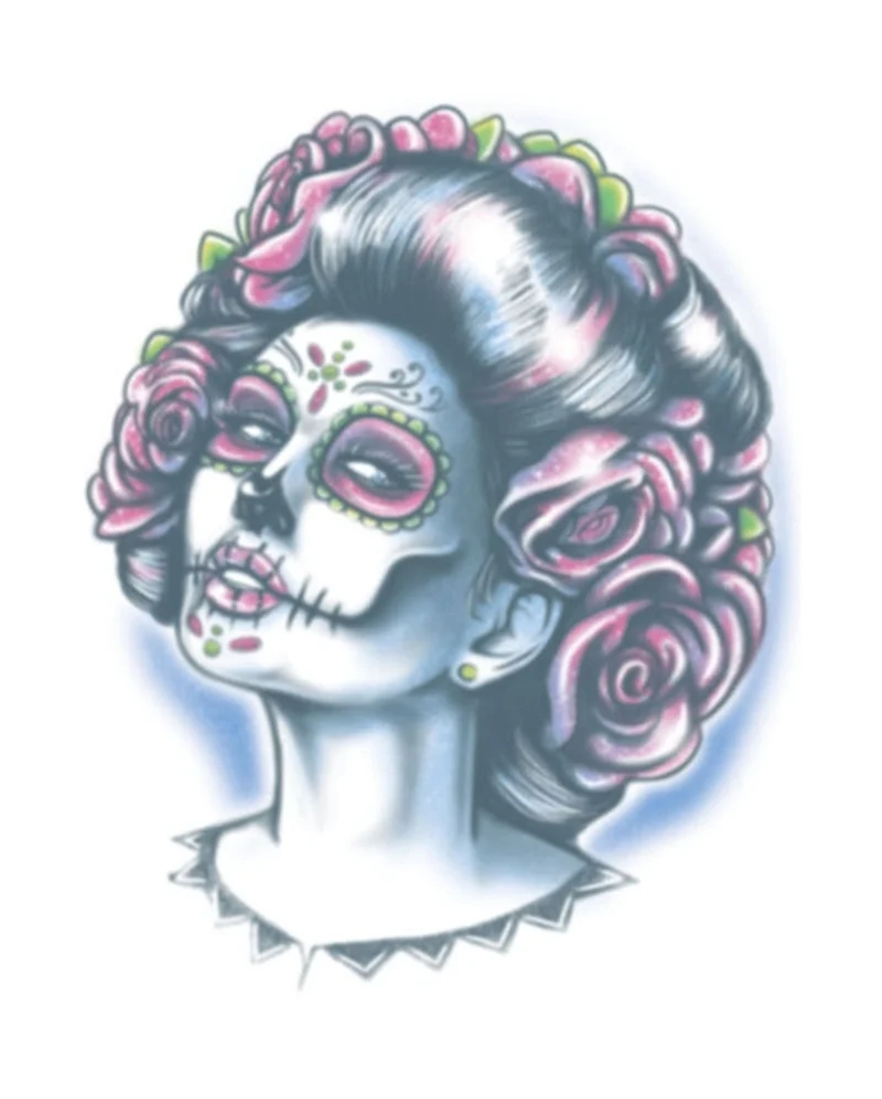 Tag der Toten Klebetattoo Senora Muerte