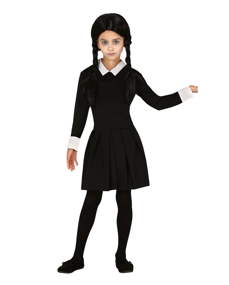 Spooky Girl Kinder Kostüm Kleid Schwarz