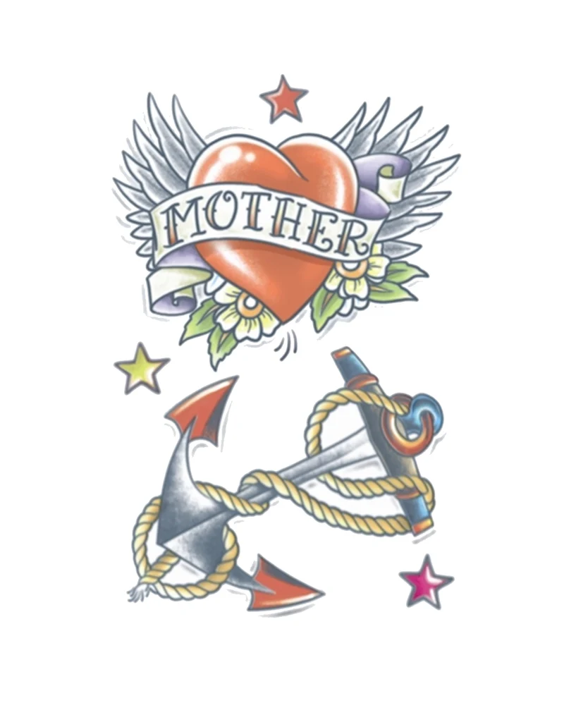 Vintage Tattoo mit Herz und Anker zum Aufkleben