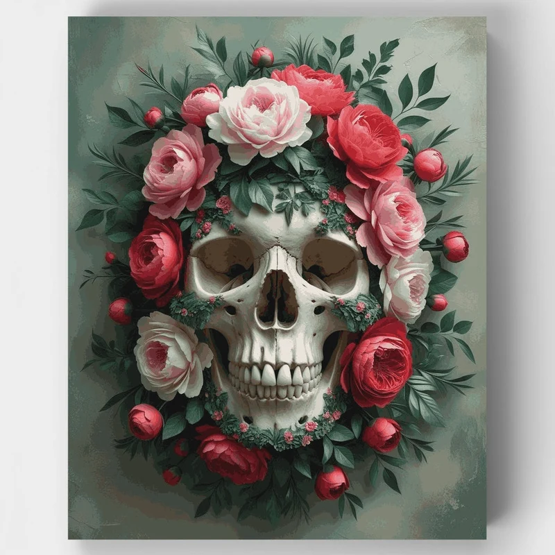 Floral Skull Wreath - Paint by Numbers Kit