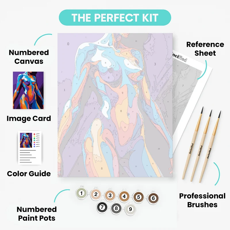 Colorful Abstract Female Silhouette - Paint by Numbers Kit