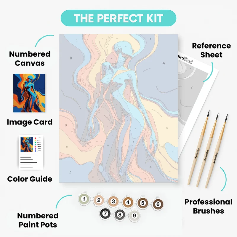 Passionate Embrace in Flowing Colors - Paint by Numbers Kit
