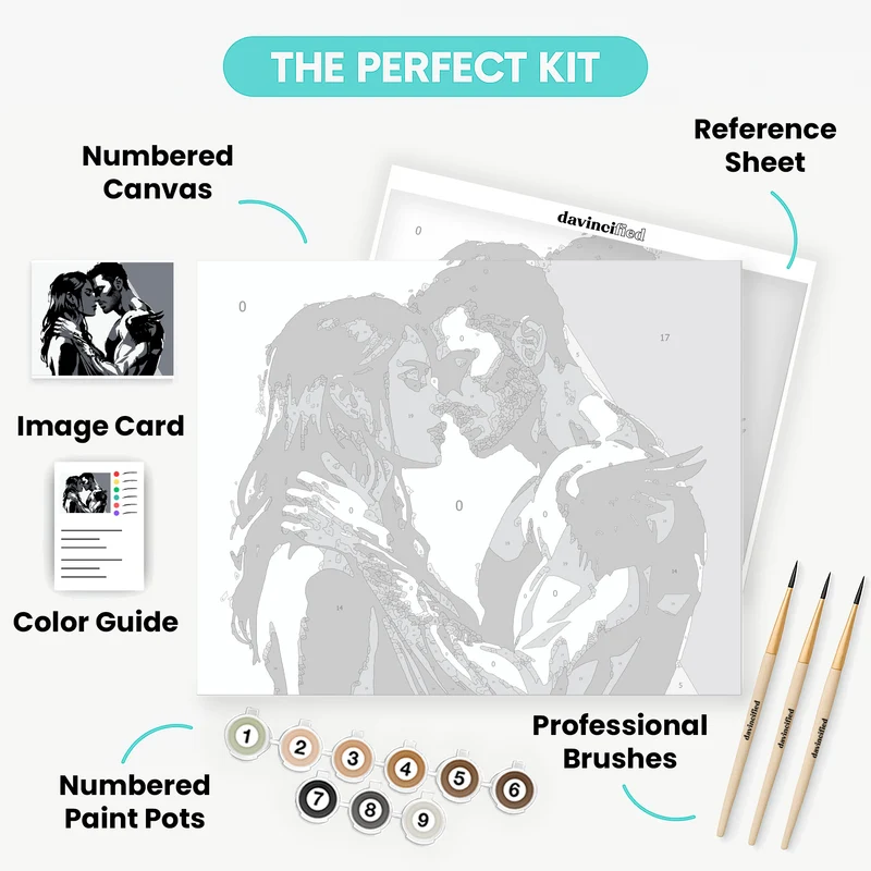 Winged Lovers Embrace - Paint by Numbers Kit