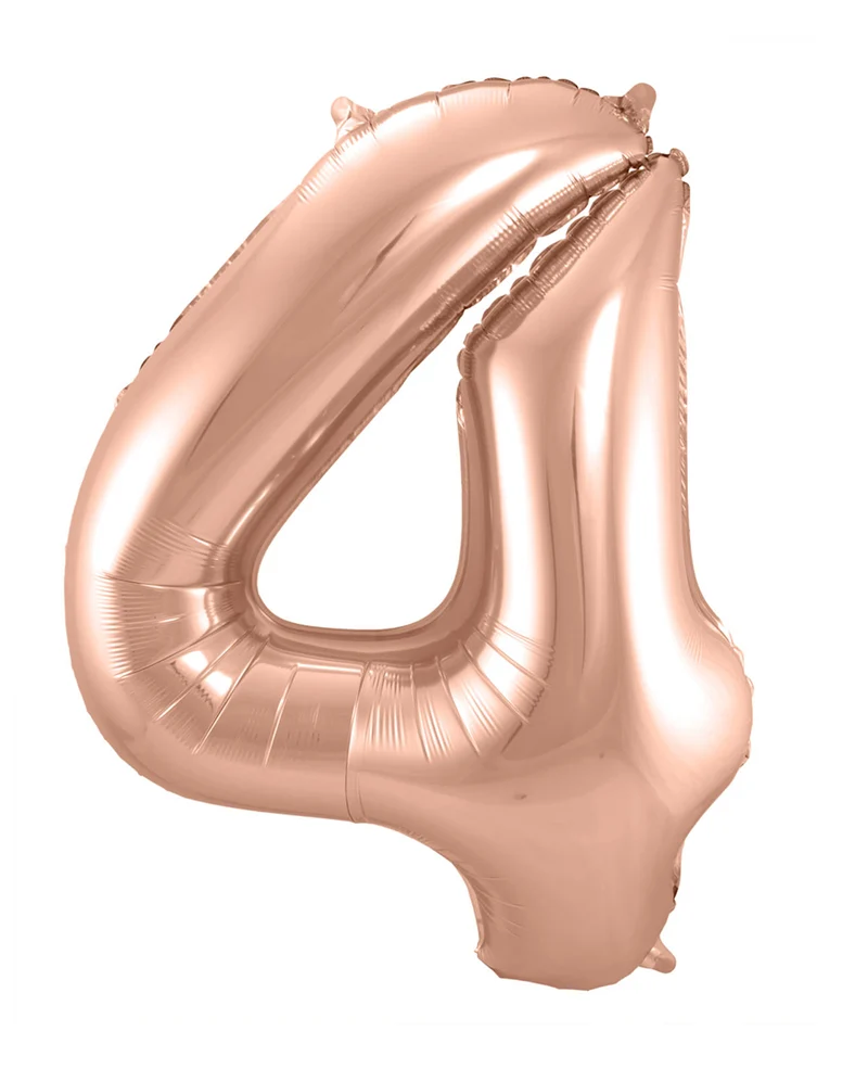 Folienballon Zahl 4 Rose Gold