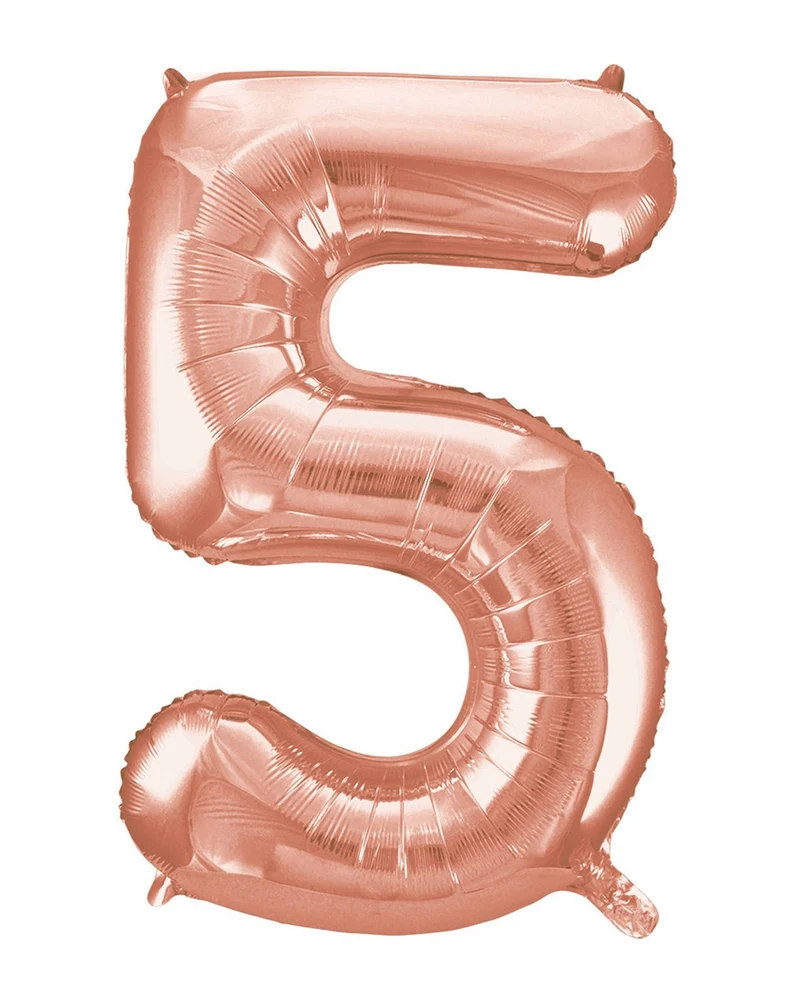 Folienballon Zahl 5 Rose Gold
