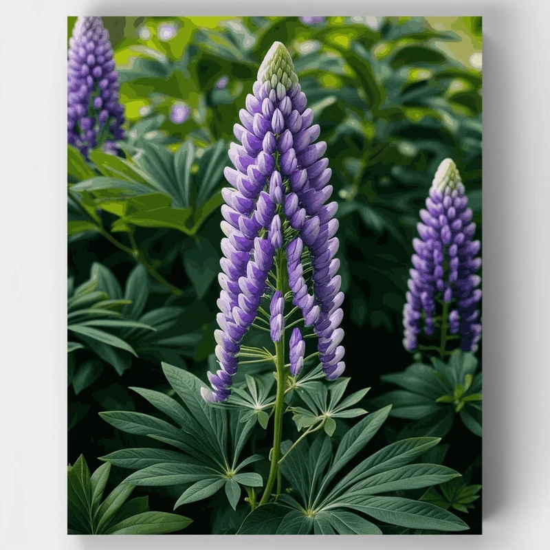 Purple Lupine Flowers - Paint by Numbers Kit