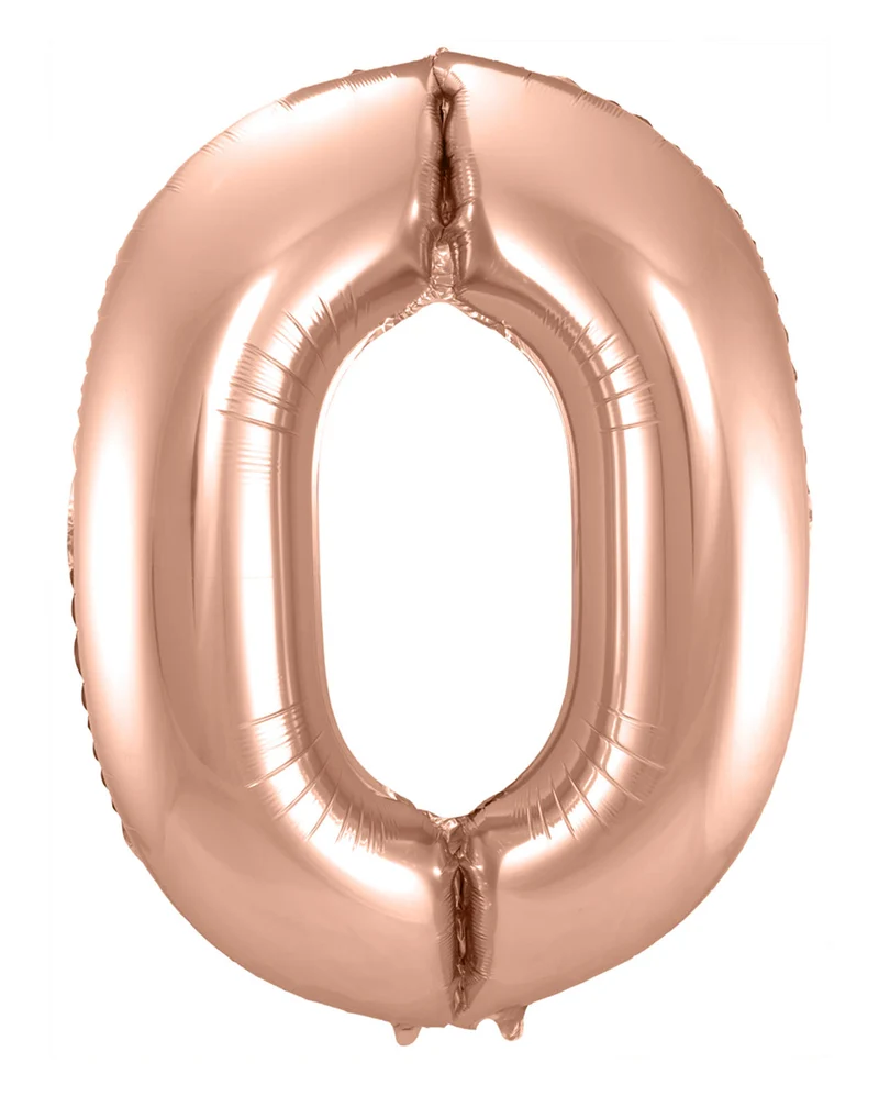 Folienballon Zahl 0 Rose Gold