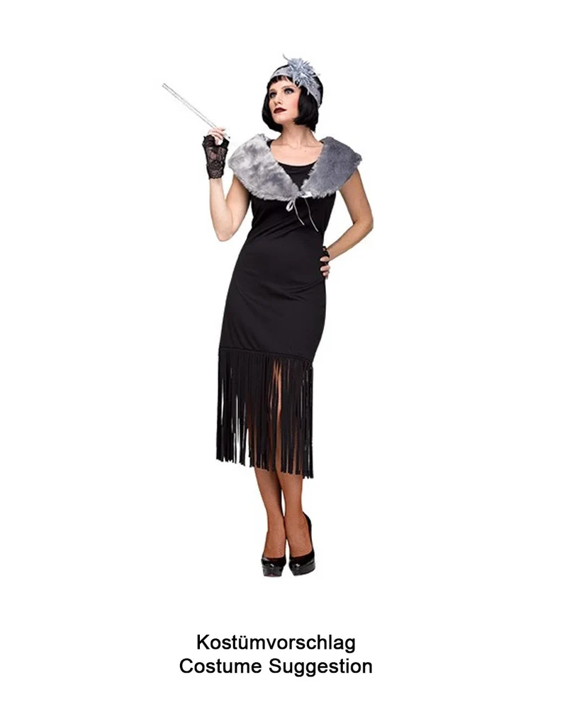 Schwarzes Fransenkleid Mix & Match