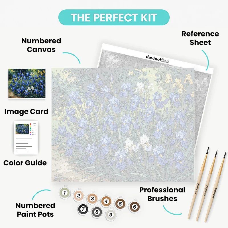Blue Iris Flower Garden - Paint by Numbers Kit